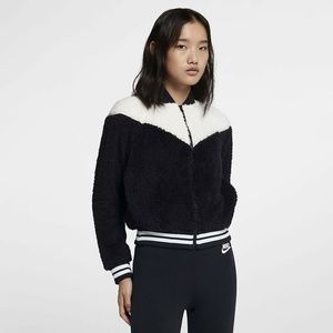 NWT Nike Women's Sportswear Sherpa Bomber Jacket size medium